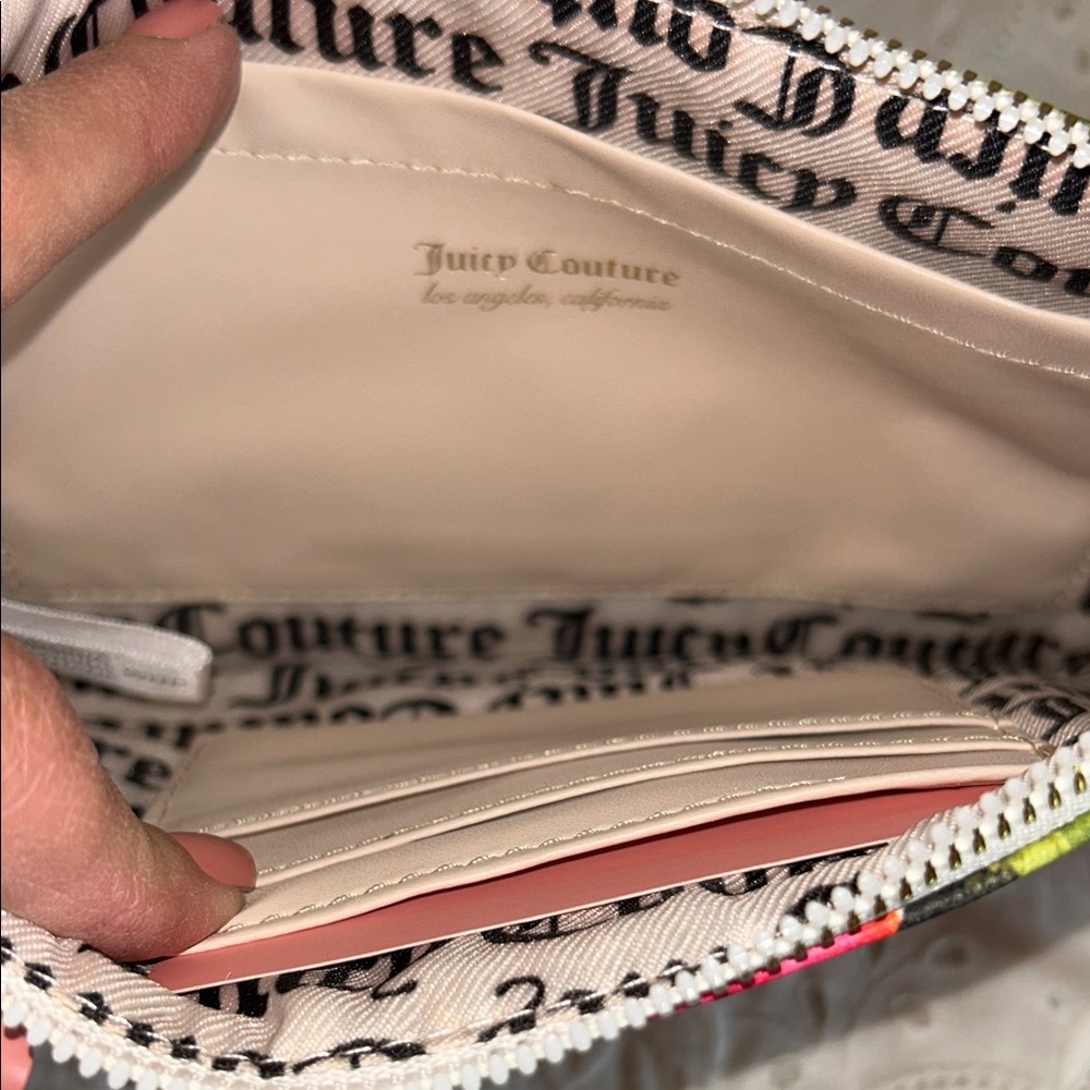 Juicy Couture Rose Print Clutch - Pink and Green - Picture 14 of 14
